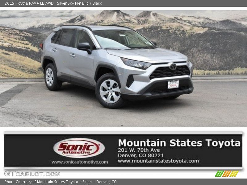 Silver Sky Metallic / Black 2019 Toyota RAV4 LE AWD
