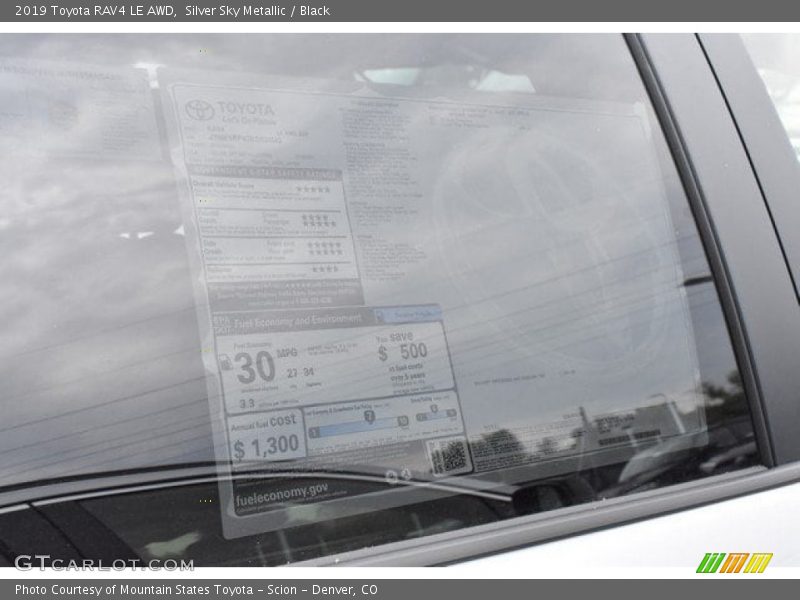 Silver Sky Metallic / Black 2019 Toyota RAV4 LE AWD