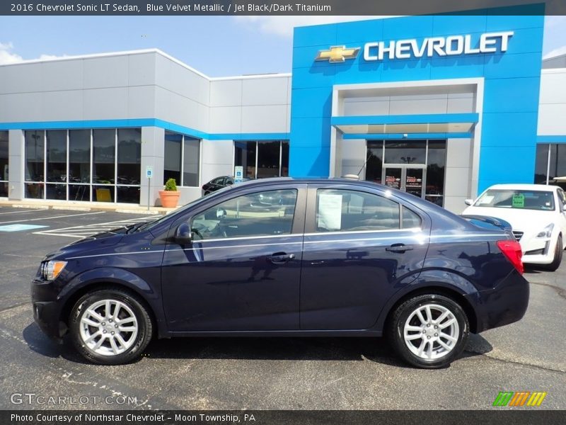 Blue Velvet Metallic / Jet Black/Dark Titanium 2016 Chevrolet Sonic LT Sedan