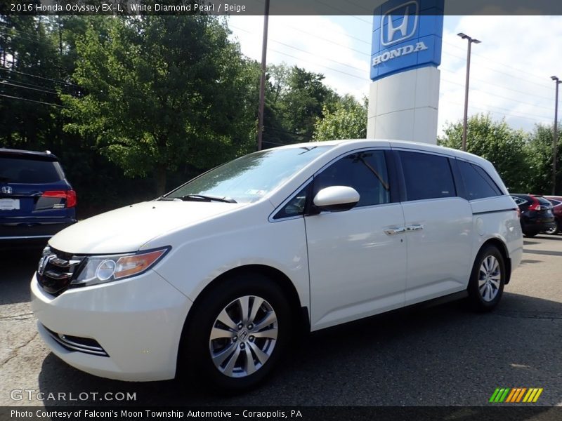 White Diamond Pearl / Beige 2016 Honda Odyssey EX-L