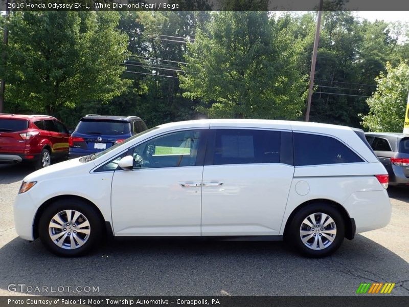 White Diamond Pearl / Beige 2016 Honda Odyssey EX-L