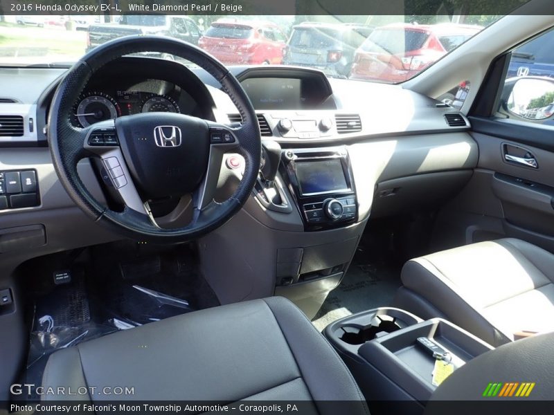 White Diamond Pearl / Beige 2016 Honda Odyssey EX-L