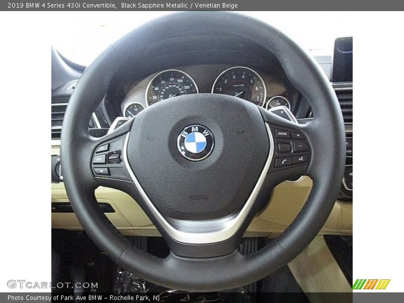 Black Sapphire Metallic / Venetian Beige 2019 BMW 4 Series 430i Convertible