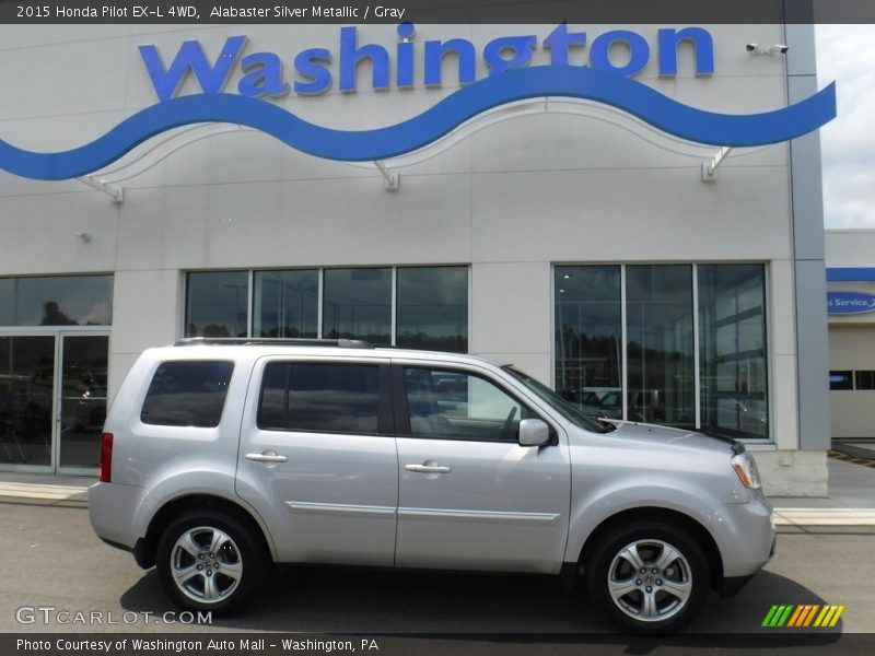 Alabaster Silver Metallic / Gray 2015 Honda Pilot EX-L 4WD