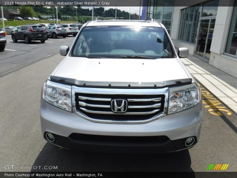 Alabaster Silver Metallic / Gray 2015 Honda Pilot EX-L 4WD