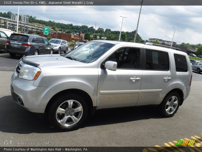 Alabaster Silver Metallic / Gray 2015 Honda Pilot EX-L 4WD