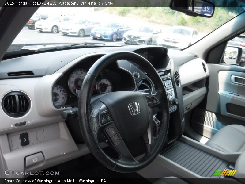 Alabaster Silver Metallic / Gray 2015 Honda Pilot EX-L 4WD