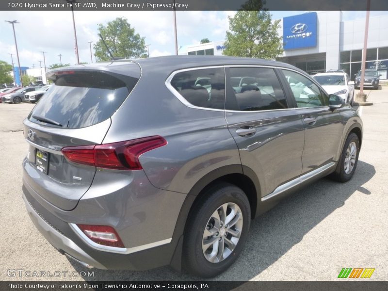 Machine Gray / Espresso/Gray 2020 Hyundai Santa Fe SE AWD