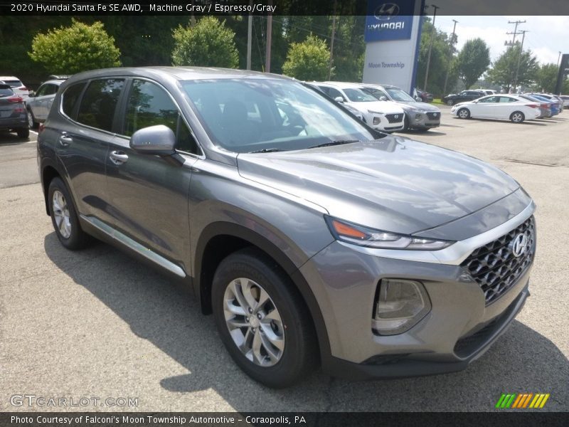Machine Gray / Espresso/Gray 2020 Hyundai Santa Fe SE AWD
