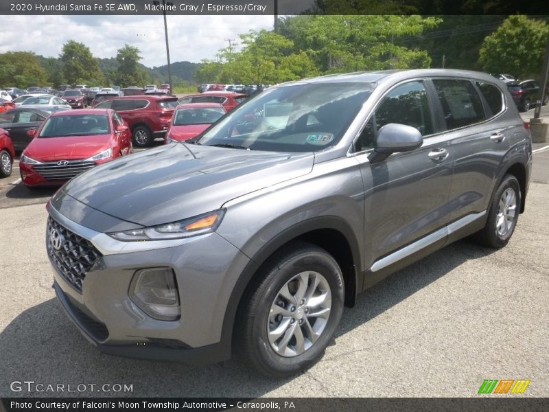 Machine Gray / Espresso/Gray 2020 Hyundai Santa Fe SE AWD