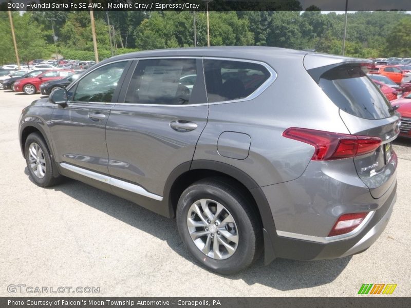 Machine Gray / Espresso/Gray 2020 Hyundai Santa Fe SE AWD