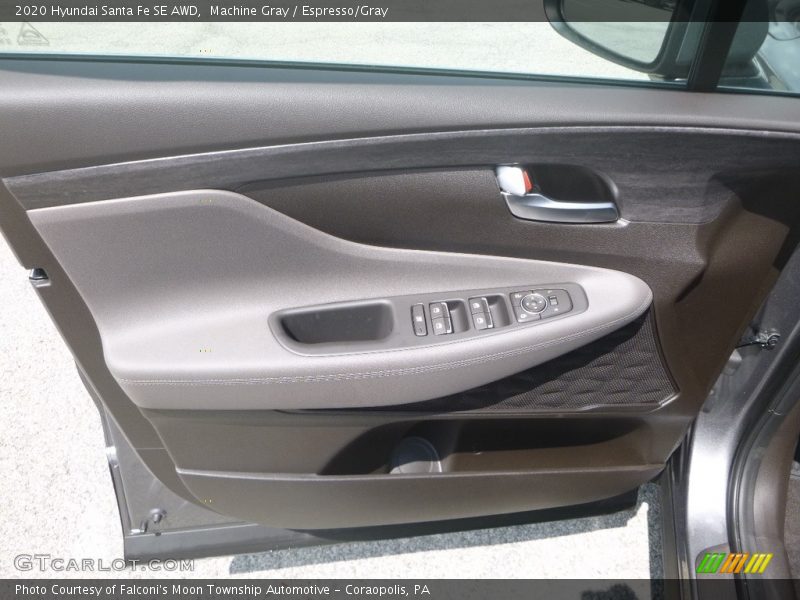 Machine Gray / Espresso/Gray 2020 Hyundai Santa Fe SE AWD