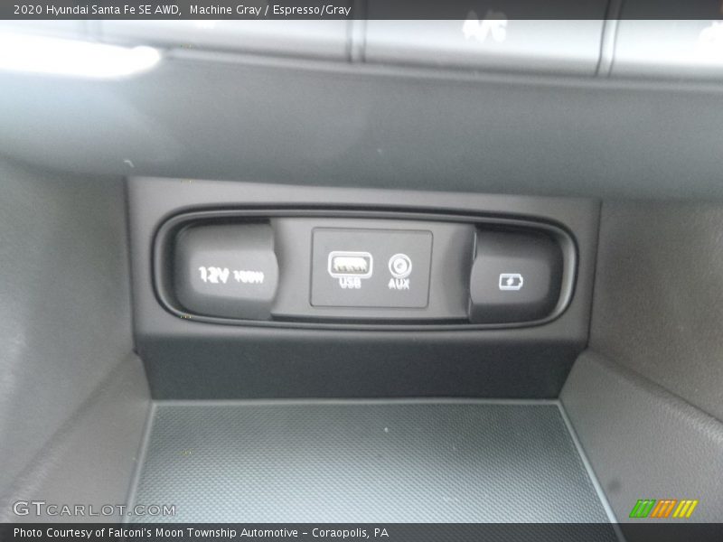 Machine Gray / Espresso/Gray 2020 Hyundai Santa Fe SE AWD