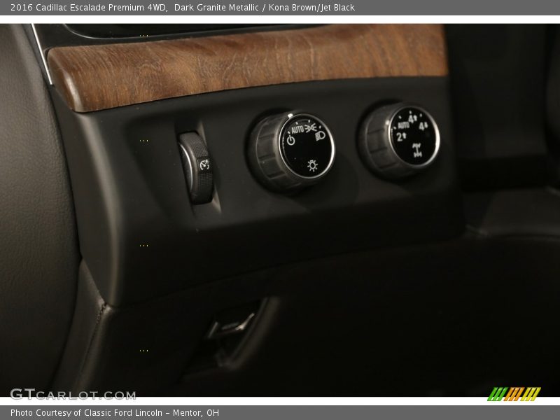 Dark Granite Metallic / Kona Brown/Jet Black 2016 Cadillac Escalade Premium 4WD