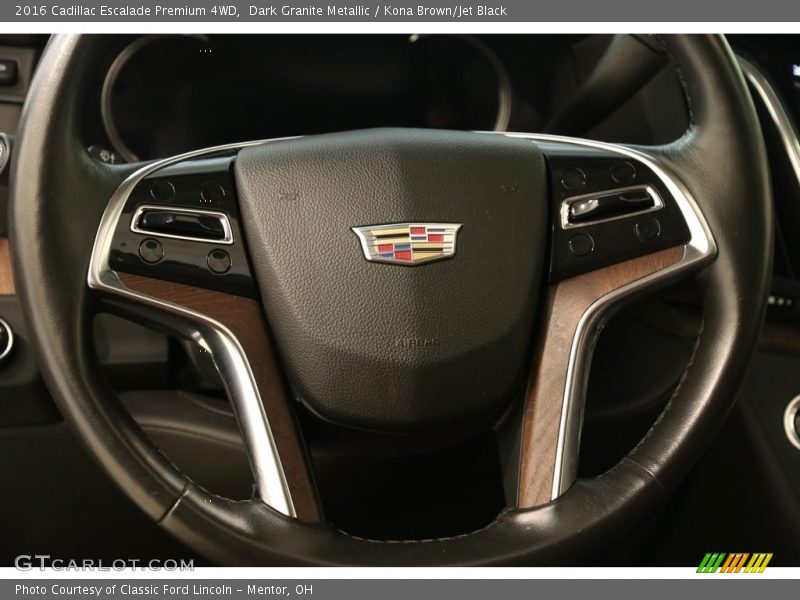 Dark Granite Metallic / Kona Brown/Jet Black 2016 Cadillac Escalade Premium 4WD