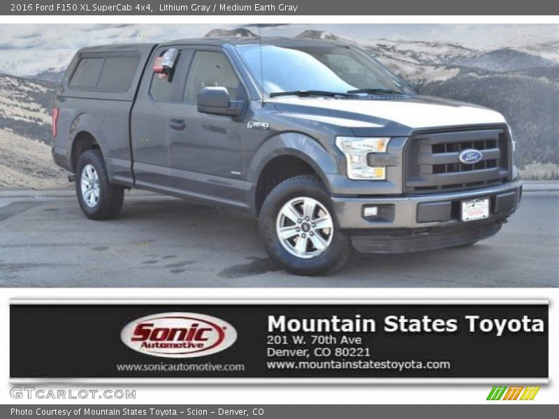 Lithium Gray / Medium Earth Gray 2016 Ford F150 XL SuperCab 4x4