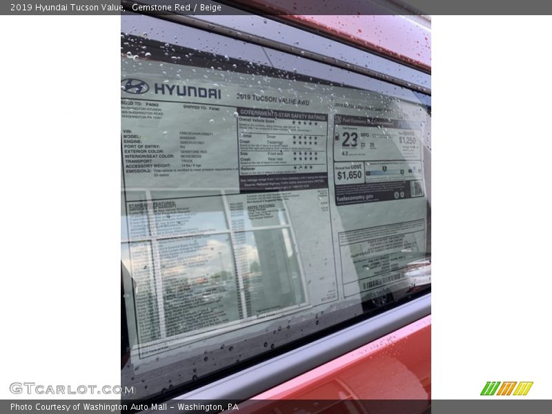 Gemstone Red / Beige 2019 Hyundai Tucson Value