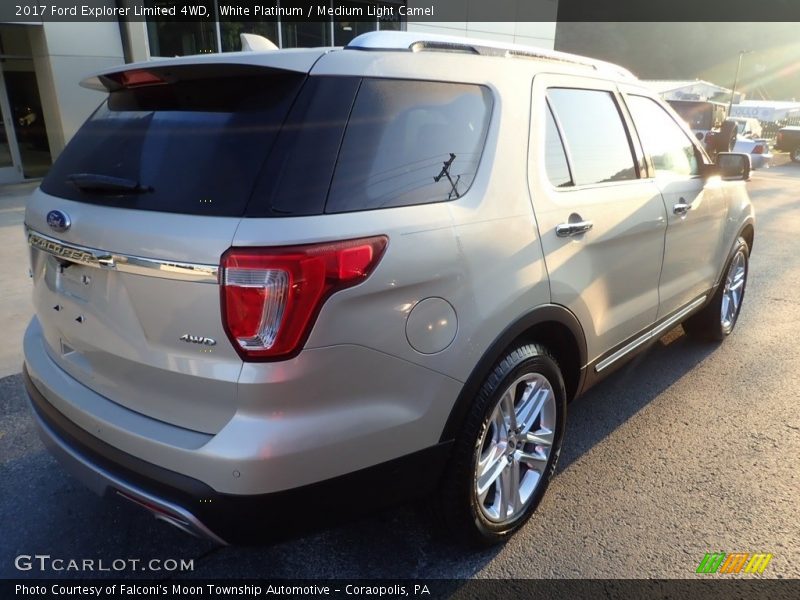 White Platinum / Medium Light Camel 2017 Ford Explorer Limited 4WD