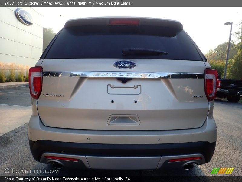 White Platinum / Medium Light Camel 2017 Ford Explorer Limited 4WD