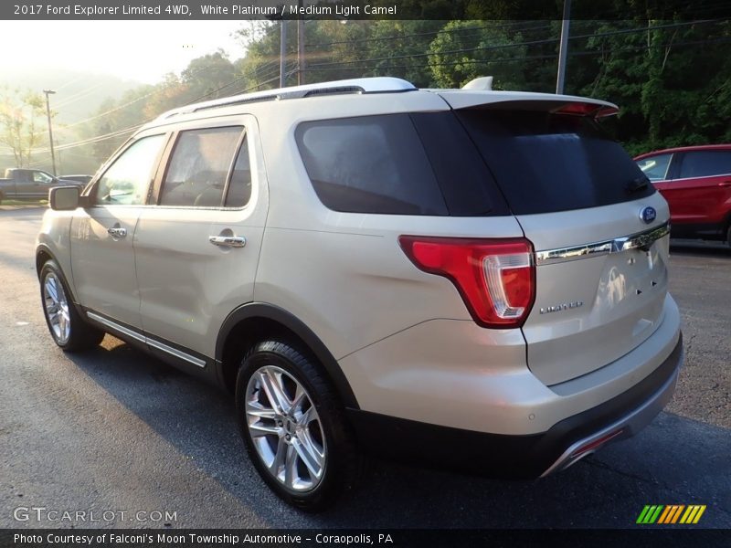 White Platinum / Medium Light Camel 2017 Ford Explorer Limited 4WD