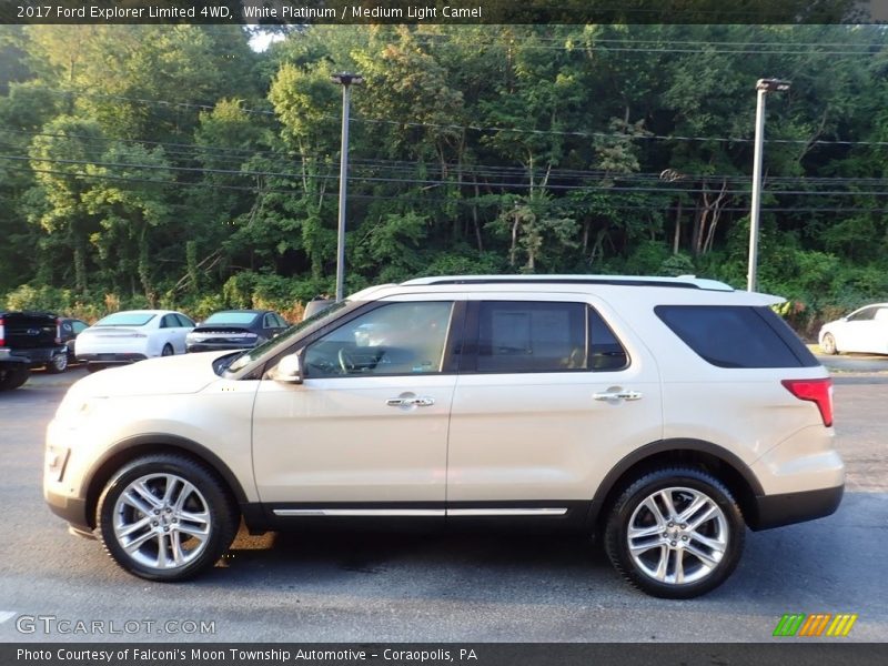 White Platinum / Medium Light Camel 2017 Ford Explorer Limited 4WD