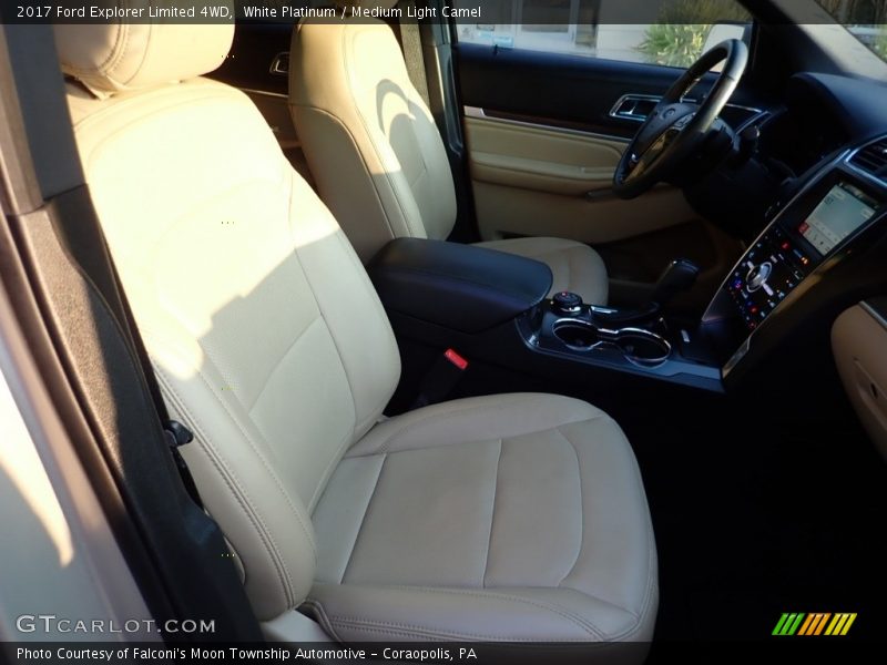 White Platinum / Medium Light Camel 2017 Ford Explorer Limited 4WD