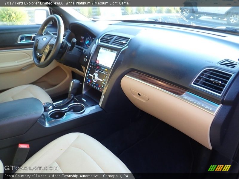 White Platinum / Medium Light Camel 2017 Ford Explorer Limited 4WD