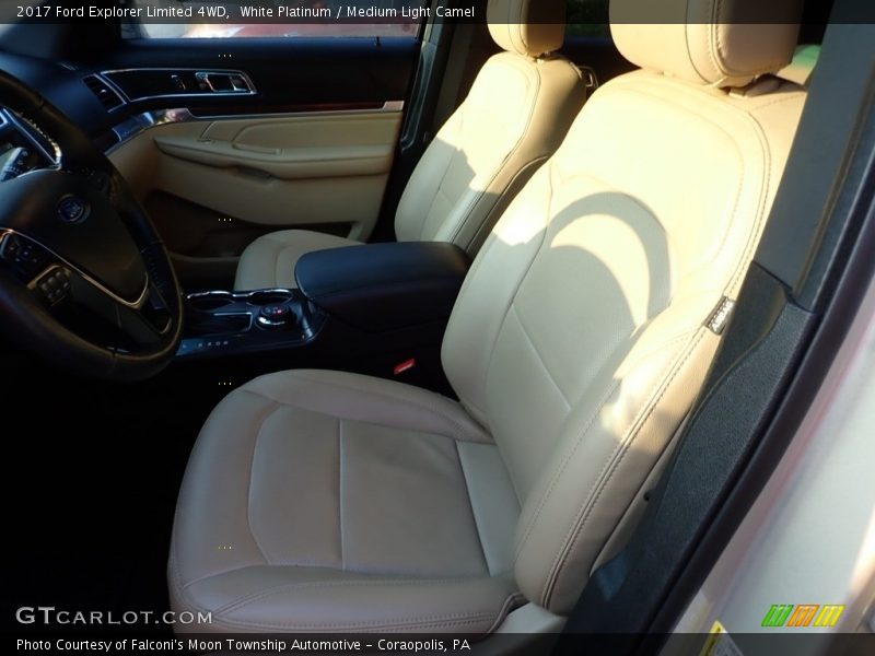 White Platinum / Medium Light Camel 2017 Ford Explorer Limited 4WD