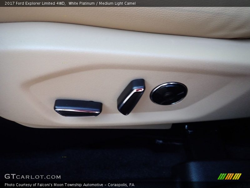 White Platinum / Medium Light Camel 2017 Ford Explorer Limited 4WD