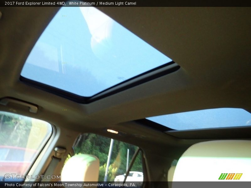 White Platinum / Medium Light Camel 2017 Ford Explorer Limited 4WD