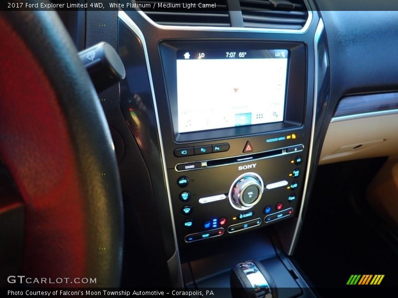 White Platinum / Medium Light Camel 2017 Ford Explorer Limited 4WD