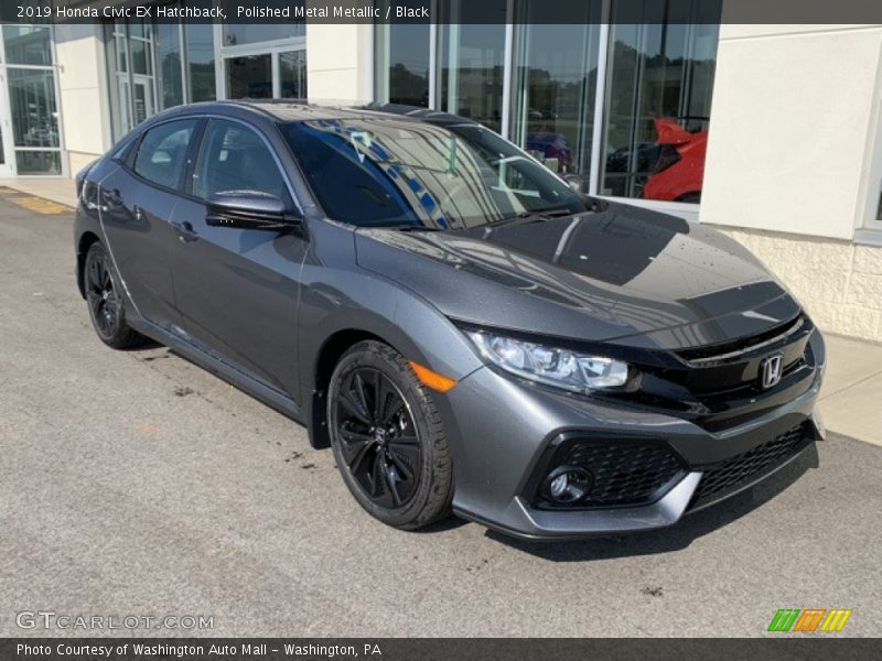 Polished Metal Metallic / Black 2019 Honda Civic EX Hatchback