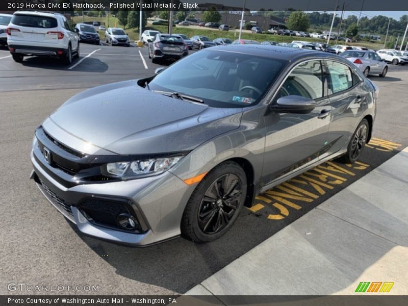Polished Metal Metallic / Black 2019 Honda Civic EX Hatchback
