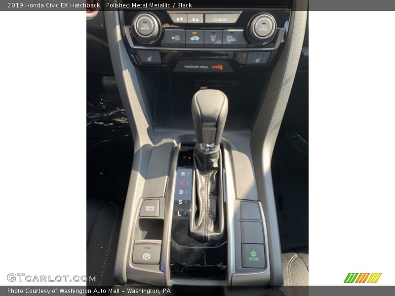 Polished Metal Metallic / Black 2019 Honda Civic EX Hatchback