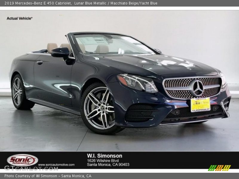 Lunar Blue Metallic / Macchiato Beige/Yacht Blue 2019 Mercedes-Benz E 450 Cabriolet