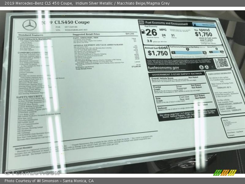 Iridium Silver Metallic / Macchiato Beige/Magma Grey 2019 Mercedes-Benz CLS 450 Coupe