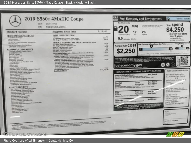 Black / designo Black 2019 Mercedes-Benz S 560 4Matic Coupe