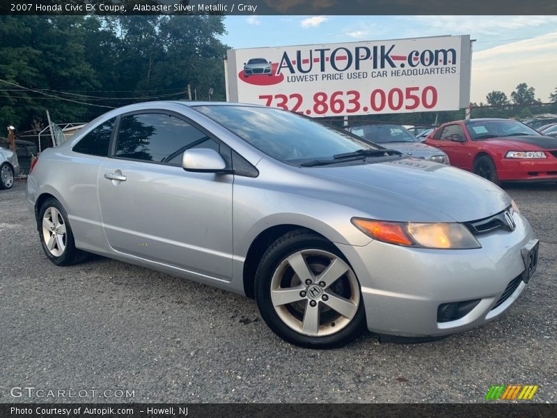 Alabaster Silver Metallic / Gray 2007 Honda Civic EX Coupe