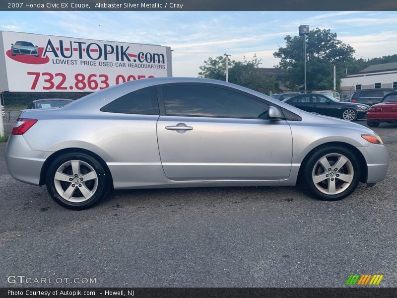 Alabaster Silver Metallic / Gray 2007 Honda Civic EX Coupe