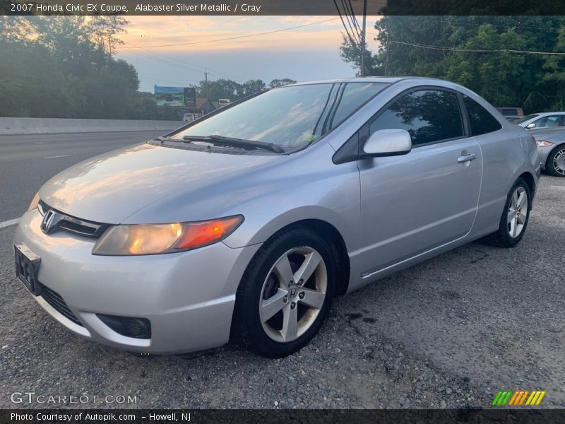 Alabaster Silver Metallic / Gray 2007 Honda Civic EX Coupe