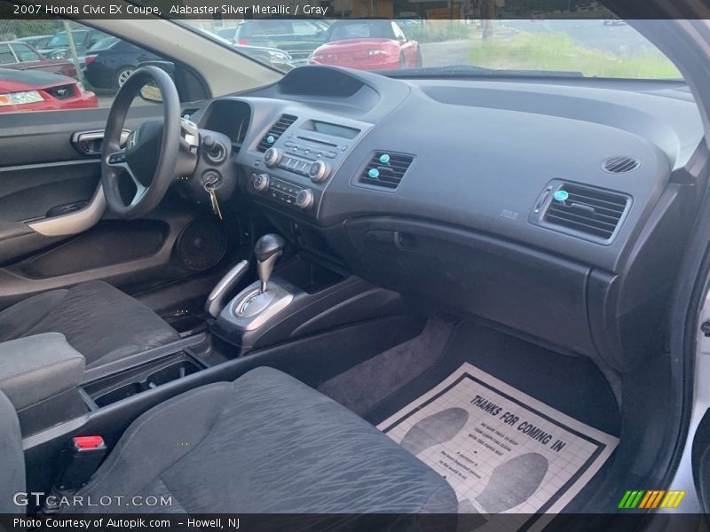 Alabaster Silver Metallic / Gray 2007 Honda Civic EX Coupe