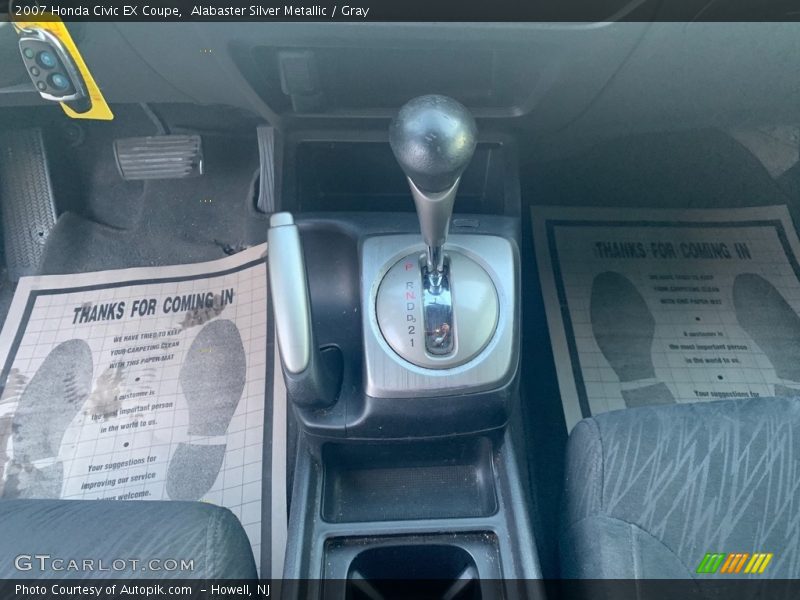 Alabaster Silver Metallic / Gray 2007 Honda Civic EX Coupe