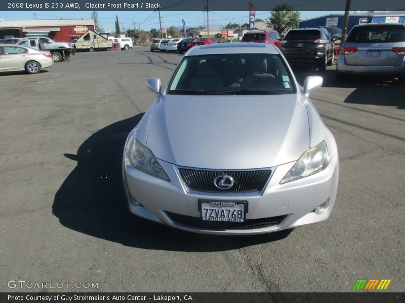 Glacier Frost Pearl / Black 2008 Lexus IS 250 AWD