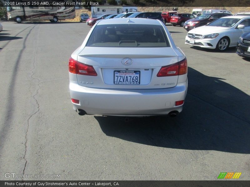 Glacier Frost Pearl / Black 2008 Lexus IS 250 AWD