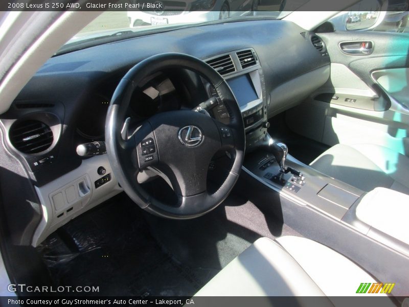 Glacier Frost Pearl / Black 2008 Lexus IS 250 AWD