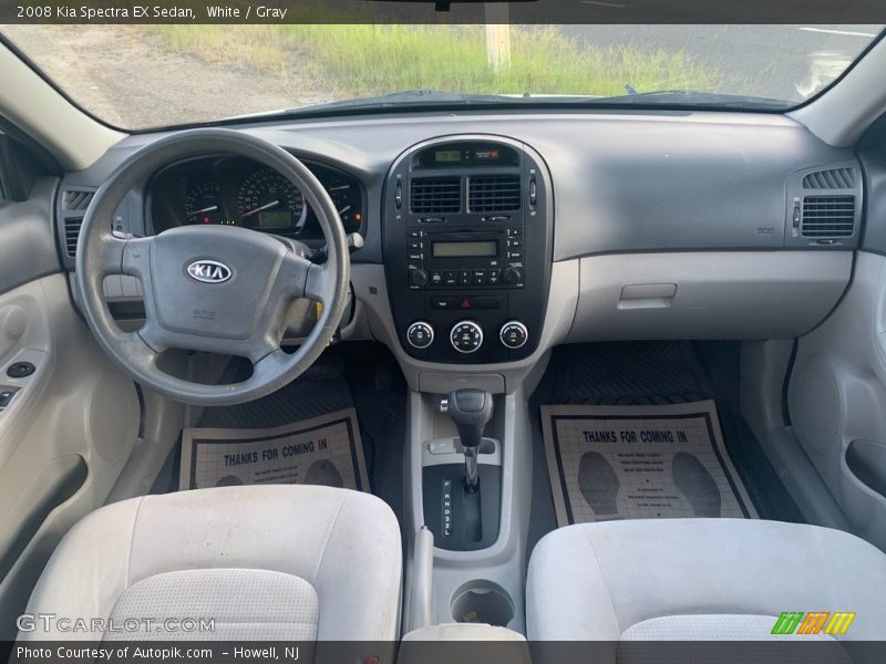 White / Gray 2008 Kia Spectra EX Sedan