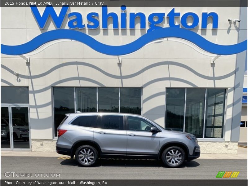 Lunar Silver Metallic / Gray 2019 Honda Pilot EX AWD