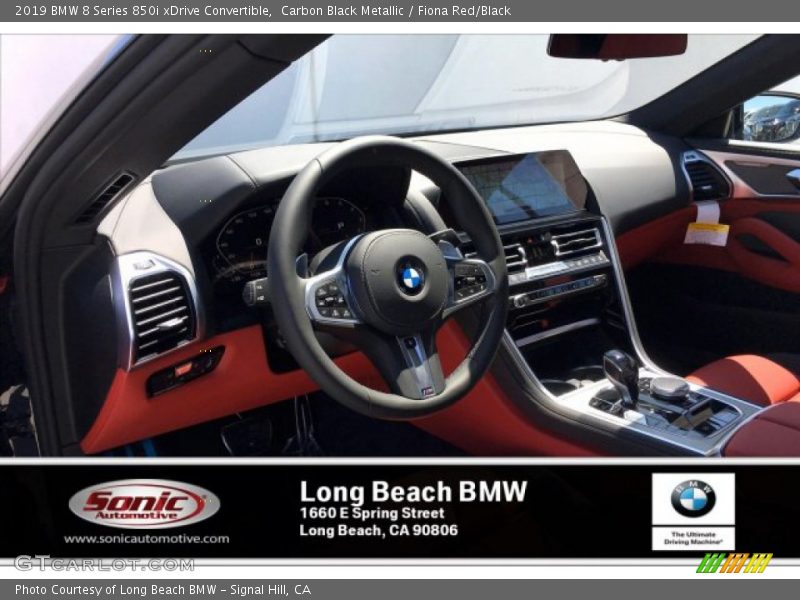 Carbon Black Metallic / Fiona Red/Black 2019 BMW 8 Series 850i xDrive Convertible
