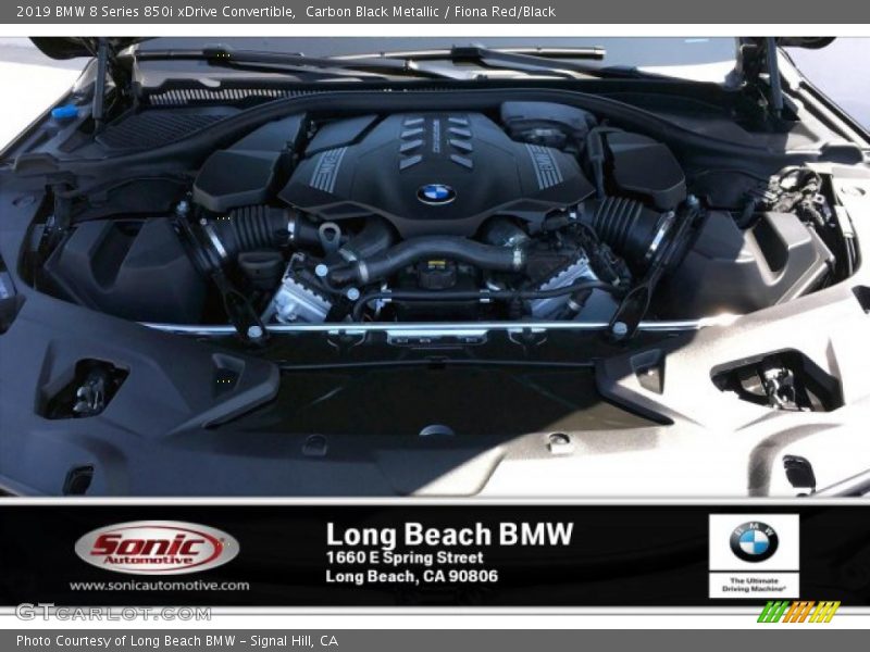 Carbon Black Metallic / Fiona Red/Black 2019 BMW 8 Series 850i xDrive Convertible