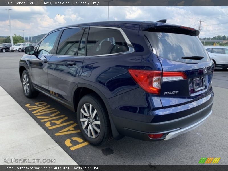 Obsidian Blue Pearl / Gray 2019 Honda Pilot EX-L AWD